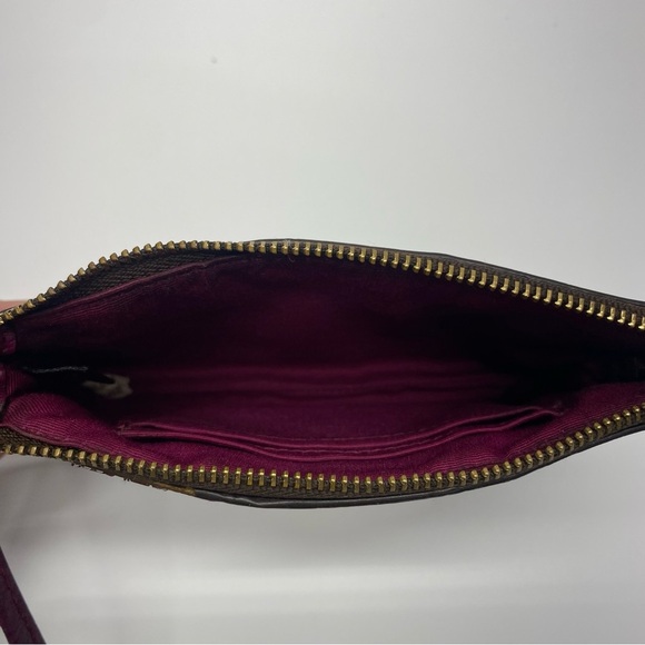 Coach Signature Wristlet 6X4 Brown/Burgundy F54629 CLASSIC CASUAL TRAVEL - Picture 3 of 13